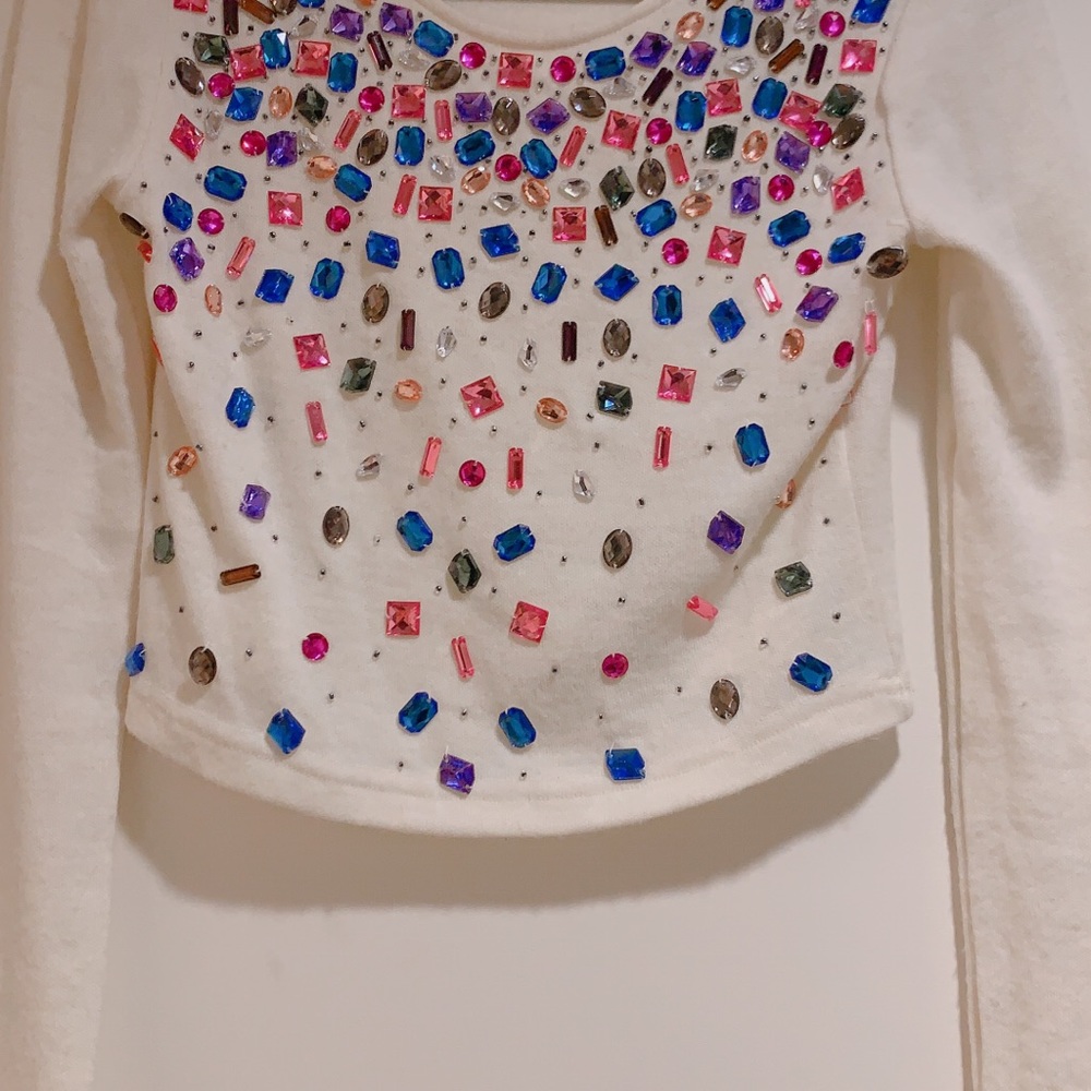 Bejeweled crop top sweater